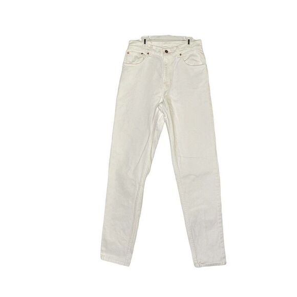 Levis 550 Vtg 90s Womens Jeans Sz 9 Long Made in USA White Denim Jeans Mom